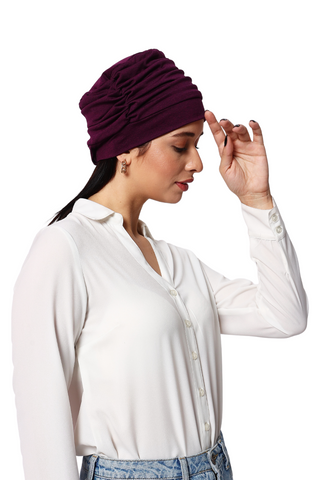 The Headscarves Women Side Gathered Headcap winter wear Wool Free Size