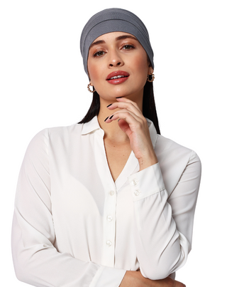 The Headscarves Women Bamboo Viscose Gathered Design with Back Brooch Chemo Headwear For Women Free Size