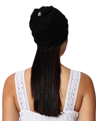 The Headscarves Women Bamboo Viscose Gathered Design with Back Brooch Chemo Headwear For Women Free Size