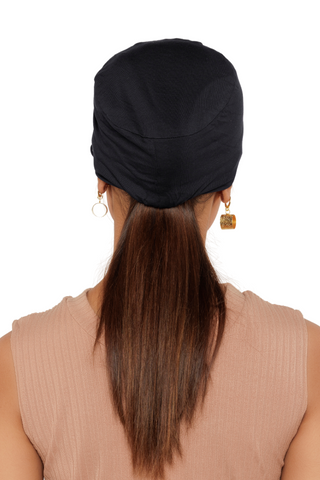 The Headscarves Bamboo Viscose Solid Visor Cap with Side Button for Women Chemo Headwear