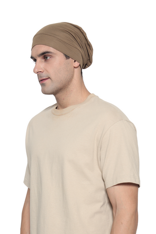 The Headscarves Bamboo Viscose Men Slouchy Snood Multipurpose Skull Cap Sport Hair Cover Cap Free Size