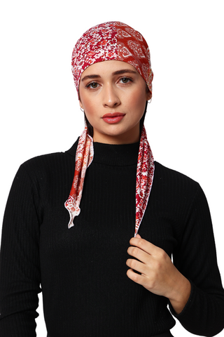 Bamboo Viscose Printed Pre-Tie Scarf For Women Headwear