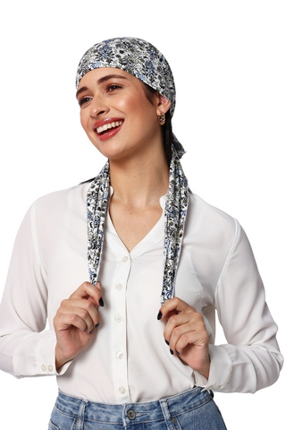 Bamboo Viscose Printed Pre-Tie Scarf For Women Headwear