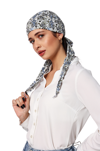 Bamboo Viscose Printed Pre-Tie Scarf For Women Headwear