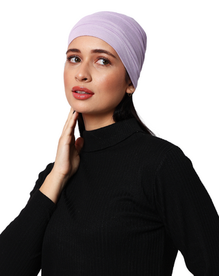 The Headscarves Women Bamboo Viscose Gathered Design with Back Brooch Chemo Headwear For Women Free Size