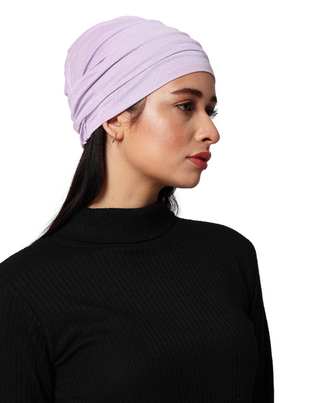 The Headscarves Women Bamboo Viscose Gathered Design with Back Brooch Chemo Headwear For Women Free Size