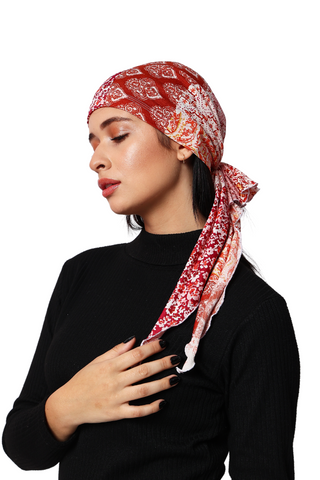 Bamboo Viscose Printed Pre-Tie Scarf For Women Headwear