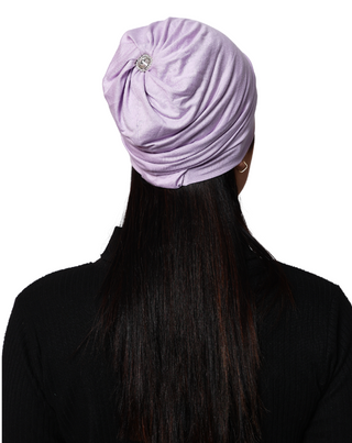 The Headscarves Women Bamboo Viscose Gathered Design with Back Brooch Chemo Headwear For Women Free Size