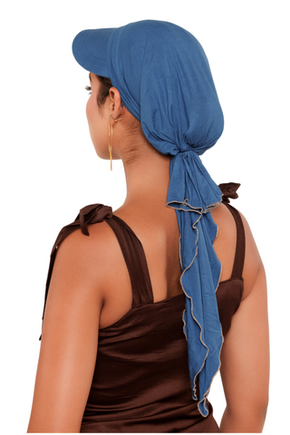 The Headscarves Bamboo Viscose Sun Visor with Pre tie Ruffle Look For Women Chemo Headwear Free Size