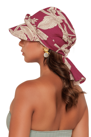 The Headscarves Cotton Printed Visor Printed Floral Headwear with Medium Tail