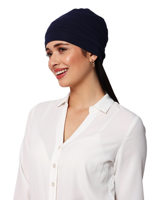 The Headscarves Women Bamboo Viscose Gathered Design with Back Brooch Chemo Headwear For Women Free Size