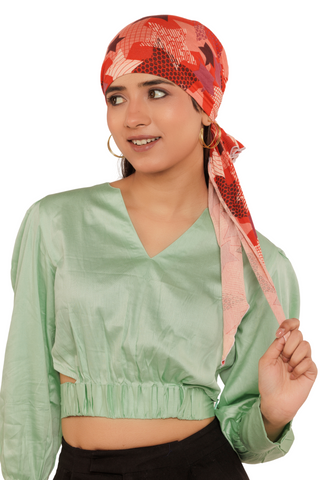 Bamboo Viscose Printed Pre-Tie Scarf For Women Headwear