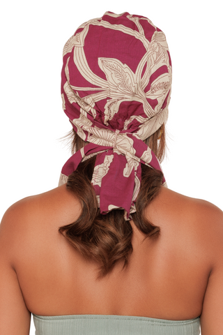 The Headscarves Cotton Printed Visor Printed Floral Headwear with Medium Tail