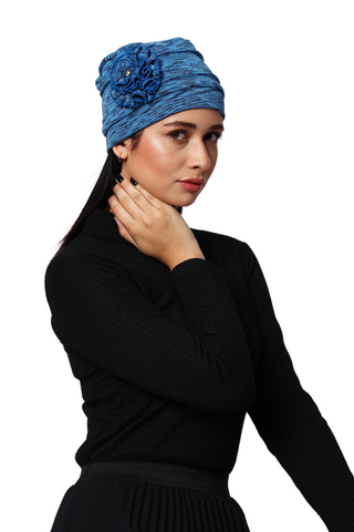 The Headscarves Women Side Flower Headcap winter wear Wool Free Size