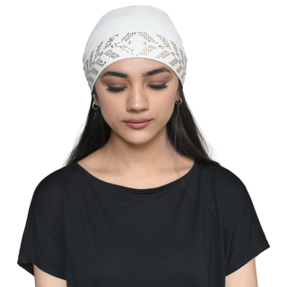 The Headscarves Women's Bamboo Solid Hijab Cap with Rhine Stones Design