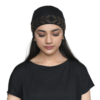 The Headscarves Women's Bamboo Solid Hijab Cap with Rhine Stones Design
