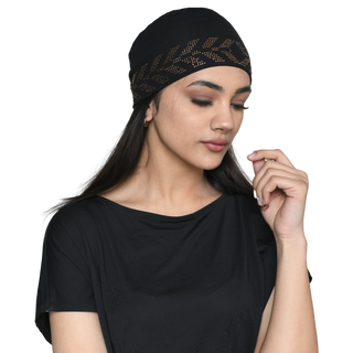 The Headscarves Women's Bamboo Solid Hijab Cap with Rhine Stones Design