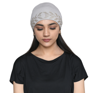 The Headscarves Women's Bamboo Solid Hijab Cap with Rhine Stones Design