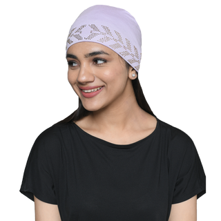 The Headscarves Women's Bamboo Solid Hijab Cap with Rhine Stones Design