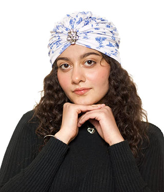 Bamboo Viscose Beautiful Printed Brooch Turban Headwear For Women's