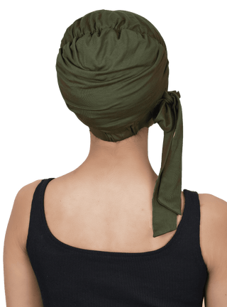 Women's Bamboo Viscose Pleated Beanie With Tails Turban  Headwear