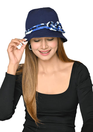 Bamboo Viscose Nadora Bucket Hat  with 1 Printed Headbands for Women