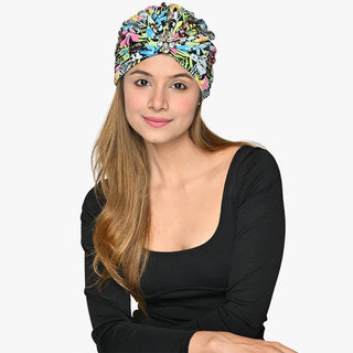 Bamboo Viscose Beautiful Printed Brooch Turban Headwear For Women's