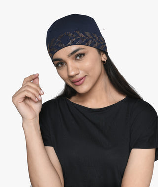 The Headscarves Women's Bamboo Solid Hijab Cap with Rhine Stones Design