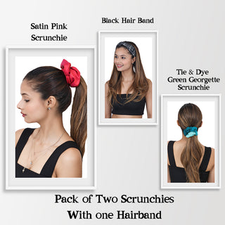 Hair Scrunchies Combo Pack , Stretchable Hair Scrunchies For Buns, Ponytails,